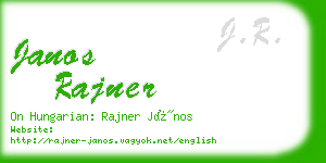 janos rajner business card